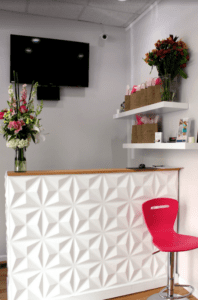 front desk area of a spa business for sale in middlesex county MA