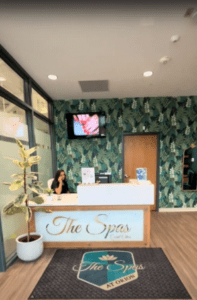 photo of a woman working as a receptionist in a spa in davenport iowa