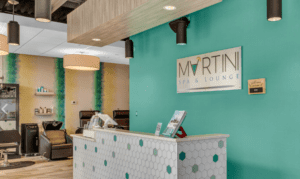 reception area of a nail salon for sale