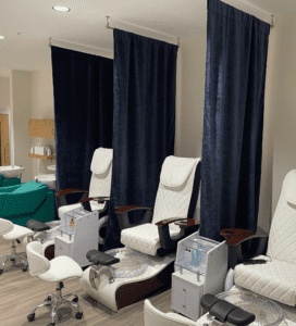 nail revices area in a spa that is selling the business