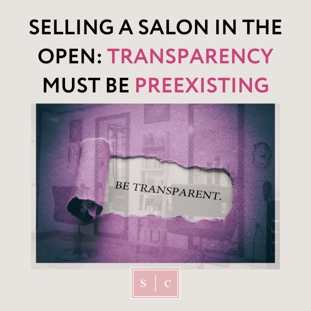 photo of a salon being sold publicly