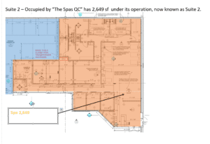 photo demonstrating the square footage of a spa and salon for sale in iowa