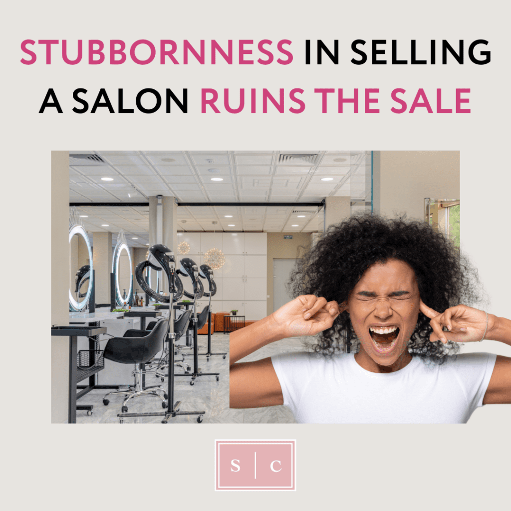 photo showing a stubborn salon owner in the sale of her business